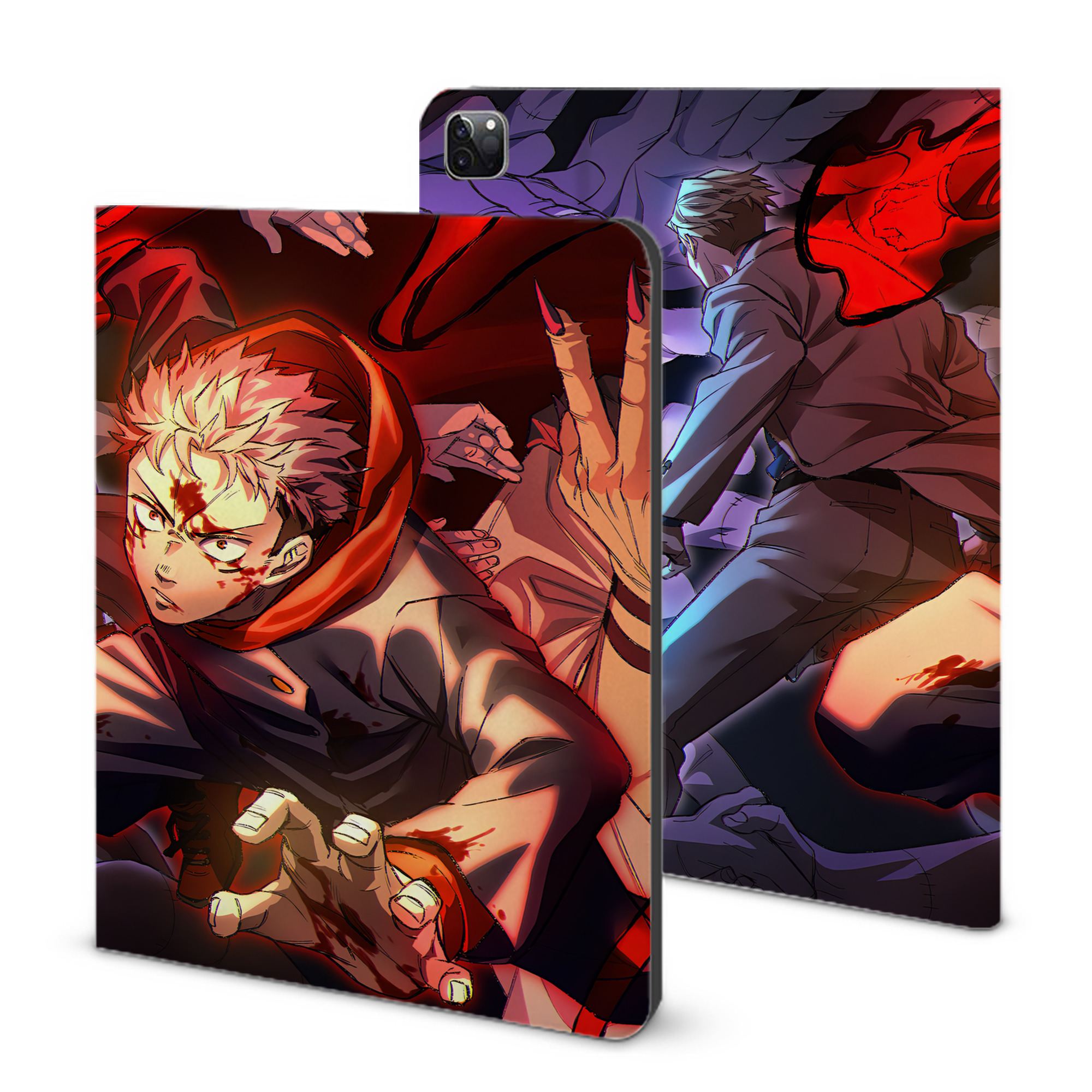 （画像用） 呪術廻戦 Jujutsu Kaisen IPad ケース ブック型 PUレザー TPU 耐衝撃 軽量 薄型 ペン収納なし 全面保護 IPad 各モデル対応
